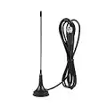 Niunion Antena de TV, Digital DVB-T Antena HDTV para Interiores UHF/VHF Antena de Base magnética de Doble Banda 10DB Negro