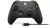 Xbox Manette sans fil Carbon Black avec Câble USB-C pour PC, Xbox Series X, Xbox Series S, Xbox One, Windows 10 & 11, Android et iOS