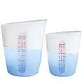 Silicone Measuring Cups (2 Cup + 1 Cup) ZUYEE Flexible Measure Cups for Epoxy Resin Butter, Chocolate Mixing Plaster Stir Squeeze Pour Baking Cup Dishwasher Safe BPA Free 500 ML + 250 ML