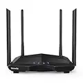 Tenda AC10 - Router WiFi Gigabit de Doble Banda, 2.4 GHz a 300 Mbps y 5 GHz a 867 Mbps, 4 x 6 dBi antenas externas, WAN/3 x LAN puertos de 10/100/1000 Mbps, Gaming, Modo AP, Control APP, MU-MIMO