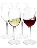 MICHLEY Unbreakable Red Wine Glasses, Tritan Plastic Shatterproof Wine Goblets 12.5 oz, Set of 4