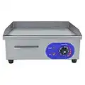 TAIMIKO Electric Griddle Commercial Countertop Grill Stainless Steel Kitchen Grill Flat Hotplate BBQ Burger Bacon Barbeque,220V,2500W, UK Plug