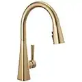 Delta Faucet Lenta Gold Kitchen Faucet, Kitchen Faucets with Pull Down Sprayer, Kitchen Sink Faucet, Gold Faucet for Kitchen Sink with Magnetic Docking Spray Head, Champagne Bronze 19802Z-CZ-DST