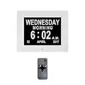 Zebblux dementia clock HD digital display with date and day photo frame 7 inch white memory loss calendar clock clear living room healthcare bedroom calender Alzheimer's