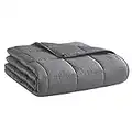 Weighted Blanket (Dark Grey,48"x72"-15lbs) Cooling Breathable Heavy Blanket Microfiber Material with Glass Beads Big Blanket for Adult All-Season Summer Fall Winter Soft Thick Comfort Blanket