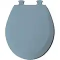 Mayfair 46EC 034 Molded Wood Toilet Seat with Lift-Off Hinges, Round, Sky Blue