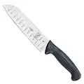 Mercer Culinary M22707 Millennia Santoku Knife with Granton Edge, 7-Inch - Grey/black