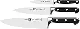 ZWILLING Juego de cuchillos, 3 piezas, cuchillo para manteca de cerdo, para carne, de chef, Mango especial de acero inoxidable/plástico, Professional S