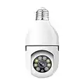 Splenssy 1080P 360° Auto Tracking Panoramic WiFi Camera Light Bulb Security Camera Night Vision Wireless for WiFi PTZ IP Camera Remote Viewing E27 Bulb Base 2-Way Audio for Baby/Pet/Security