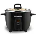 Elite Gourmet Maxi-Matic Electric Rice Cooker with Stainless Steel Inner Pot Makes Soups, Stews, Porridge's, Grains and Cereals, 10 cups cooked (5 Cups uncooked), Black, ERC-2010B