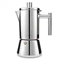 Easyworkz Diego Cafetière italienne en acier inoxydable pour 2 à 4 tasses 200ml Pour induction, gaz et toutes les cuisinières