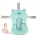 HUIPYOU Tappetino per il Bagnetto Neonato Materassino Galleggiante antiscivolo Supporto Pieghevole Per Vasca da Bagno con Cuscino per Bambini (Verde)