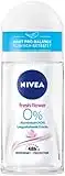 Nivea Fresh Flower Deo Roll On (50 ml), deodorante senza alluminio (ACH) con fresco profumo floreale e protezione antibatterica, deodorante nutriente 48 ore.