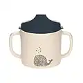 LÄSSIG Tasse à boire pour enfants avec anse et couvercle amovible 150 ml/Sippy Cup Little Water Whale