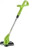 Greenworks Tagliabordi Elettrico 24V Taglio 25cm senza Batteria e Caricatore, Avanzamento Automatico 1.65mm, Testina Motore Girevole Inclinabile G24LT