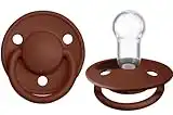 BIBS Pacifiers - De Lux | BPA-Free Silicone Baby Pacifier | Made in Denmark | Set of 2 Soothers (Rust, One Size Silicone)