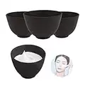 FERCAISH 4Pcs Diy Face Mask Mixing Bowl, Microwavable Silicone Facial Mud Bowl Cosmetic Beauty Tool for Home Salon (Black)