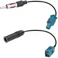 Greluma 2 Pcs Universel Véhicule Voiture Stéréo FM AM Radio Antenne Câble-Fakra Z Mâle Femelle vers DIN Prise Connecteur Câble pour Voiture Stéréo Audio HD Radio Head Unit CD Media Player Récepteur