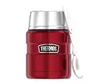 THERMOS STAINLESS KING FOOD JAR 0,47l, cranberry red, Thermosbehälter aus Edelstahl mit Löffel, 6h heiß / 24h kalt, absolut dicht für Suppe, Müsli, Eintopf, Thermobehälter für Essen, spülmaschinenfest