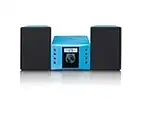 Lenco 810024 mc-013bu Sistema estéreo Compacto para niños con Reproductor de CD y Pantalla LCD Entrada aux 2 x 2 w rms con Pegatinas Azul