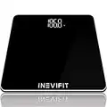 INEVIFIT Balance de salle de bain, balance de corps numérique très précise, mesure avec précision un poids allant jusqu'à 400 lb noir x-large plate-forme 12.3 "x12.3"