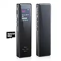 64Go Enregistreur Vocal Numérique Stylo avec Lecteur de Carte - Professionnel Dictaphone USB Rechargeable pour Réunions Conférences Interviews, Enregistreur Vocal Portable avec Activation Vocale