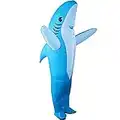 MH Zone Inflatable Shark Costume for Adult Funny Halloween Costumes Fantasy Cosplay Costume (Blue)