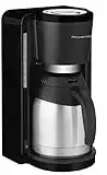 Rowenta CT3818 Filterkaffeemaschine Adagio Milano | Edelstahl- Thermokanne | 10-15 Tassen | Fassungsvermögen 1,25 L | Automatische Abschaltung | 850 Watt | 26.5 x 27 x 38.5 cm | Schwarz/ Edelstahl