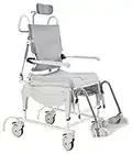 Aquatec Ocean Ergo Dual VIP Reclining Shower Wheelchair, Rolling Shower Chair with Wheels, and Commode