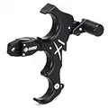 LWANO X1 Compound Bow Thumb Bow Release, 3&4 Finger Grip Adjustable Archery Release Aids (Black)