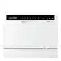 Cookology CTTD6 Compact Mini Portable Counter Top, Tabletop Dishwasher Small, 6 place settings, 6.5 Litre Cycle and 7 Wash Cycles with ECO Friendly Mode - in White