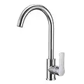 Mighbow Kitchen Taps with Air-in Aerator Kitchen Sink Mixer Taps Monobloc BauEdge Single Lever Mixer Taps for Kitchen Sink 1 Hole 360 Swivel Chrome Kitchen Faucet