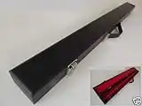 Black Hard Cue Case For 57" 2 Piece Pool Snooker Billiards Cues - Red Interior