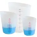 3 Stück Silikon Messbecher Krüge, 250ml/500ml Epoxidharz Mischbecher mit Skala Clear, Silicone Measuring Cups für Epoxidharz Gießformen, Diy Handmade, Basteln, Labor, Küche