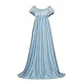 DUNHAO COS Robe de Cosplay Daphne Costume de,Jane Austen,tea party dress,regency dress,Robe Princesse pour Halloween