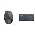 Logitech M705 Marathon Wireless Mouse, 2.4 GHz with USB Unifying Mini-Receiver - Black & K380 Wireless Multi-Device Keyboard for Windows, Apple iOS, Apple TV android or Chrome, Bluetooth - Black