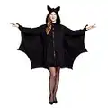 Spooktacular Creations Costume Pipistrello Costumi Halloween Vampiro con Cappuccio per Adulti Donna (Black, Small)