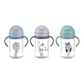 3 Pcs Vasos para Beber con Pajitas,Biberon Agua Bebe,Vaso Antiderrame Bebe con Pajita,Vaso Aprendizaje Bebe con Asas para Facilitar La Sujeción,Taza para Sorber,Taza para Bebés De Más De 6 Meses