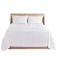 AR Ware Double Size Flat Sheet 100% Egyptian Cotton 300 TC - Breathable and Fade Resistant Bed Sheets - Machine Washable - Hotel Quality White Flat Sheet