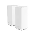 Linksys Système Wi-Fi 6 Mesh Triple Bande Velop MX8400 AX4200 (Routeur Wlan, Répéteur Amplificateur de Signal Jusqu'à 525 M2, Débit 3,5 Fois Plus Rapide pour Plus de 80 Appareils, Pack de 2, Blanc)