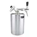 Portable Kegerator Kit,5L Mini Stainless Steel Keg with Faucet Pressurized Home Brewing Craft Beer Dispenser Set Keeps Carbonation for Craft Beer Draft and Homebrew