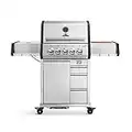 BURNHARD EARL 3-Brenner Gasgrill Edelstahl inkl. Heckbrenner, mit Gusseisen Grillrost & inkl. stabiler Abdeckhaube, Seitenkochfeld mit Infrarot Keramikbrenner