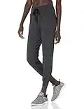 Amazon Essentials Pantalon de Jogging Stretch en Tissu Tech Brossé (Grandes Tailles Disponibles) Femme, Noir/Teinture Spatiale, S