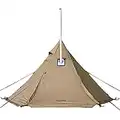 FireHiking Hot Tent 2-4 Persons Waterproof Teepee Tent with Stove Hole and Half Inner Mesh