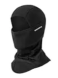 ROCKBROS Passamontagna Moto Invernale Termico con Pile Balaclava Sottocasco Caldo Multifunzionale per Ciclismo Sci Antivento Traspirante Unisex Taglia Unica Logo Riflettente Nero