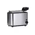 SEVERIN Grille-pain automatique 540 W, Toaster compact jusqu'à 4 tranches avec grilles à sandwich, Grille-pain électrique avec réglage du degré de brunissage & touche d'éjection séparée, inox, AT 2516