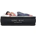 King Koil Luxury Air Mattress Queen with Built-in Pump for Home, Camping & Guests - 20” Queen Size Inflatable Airbed Luxury Double High Adjustable Blow Up Mattress, Durable - Portable and Waterproof