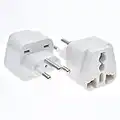 【2 PACKS】- UK to Switzerland Plug Adapter, Swiss Plug Adapter, Liechtenstein Swiss Travel Adaptor, White - MG LTD