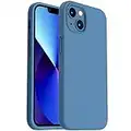 ORNARTO Shockproof Liquid Silicone Designed for iPhone 13 Case Gel Rubber Full Body Protection Anti-Shock Cover Case Drop Protection 6.1inch-Blue