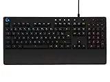 Logitech G213 Prodigy, Clavier Gamer, Eclairage RGB LIGHTSYNC, Résistant aux Éclaboussures, Personnalisable, Commandes Multimédia Dédiées, Français AZERTY - Noir